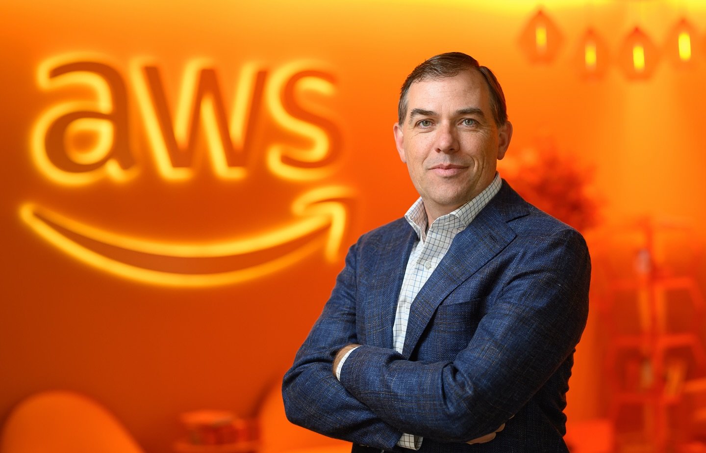 Amazon Web Services (AWS) CEO Matt Garman photographed at Amazon's headquarters in Seattle, Washington. Photo by Josh Edelson for AWS.